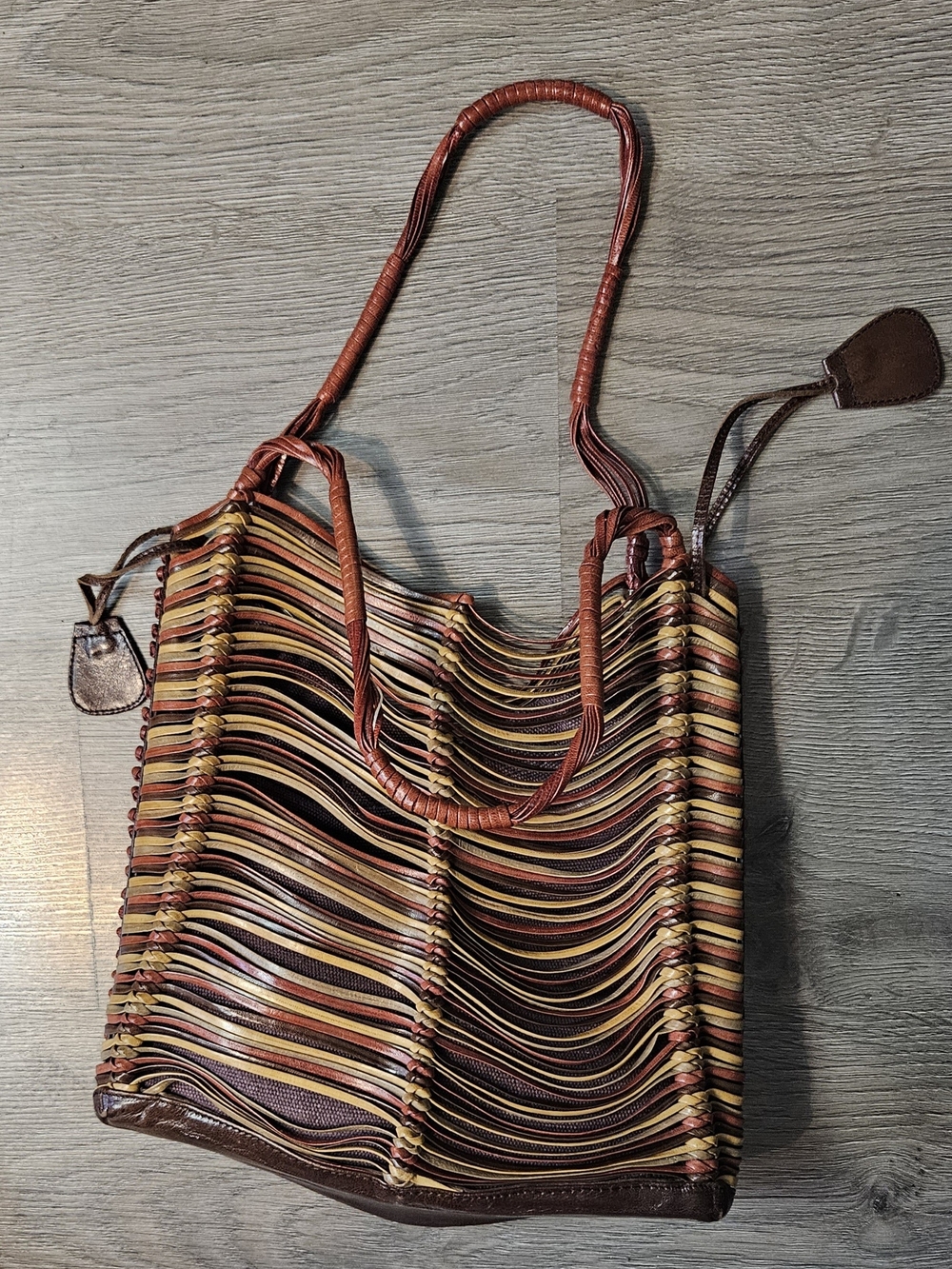 Vintage Boho Woven Multi-Color Leather Women's Shoulder Bag - Picture 6 of 12